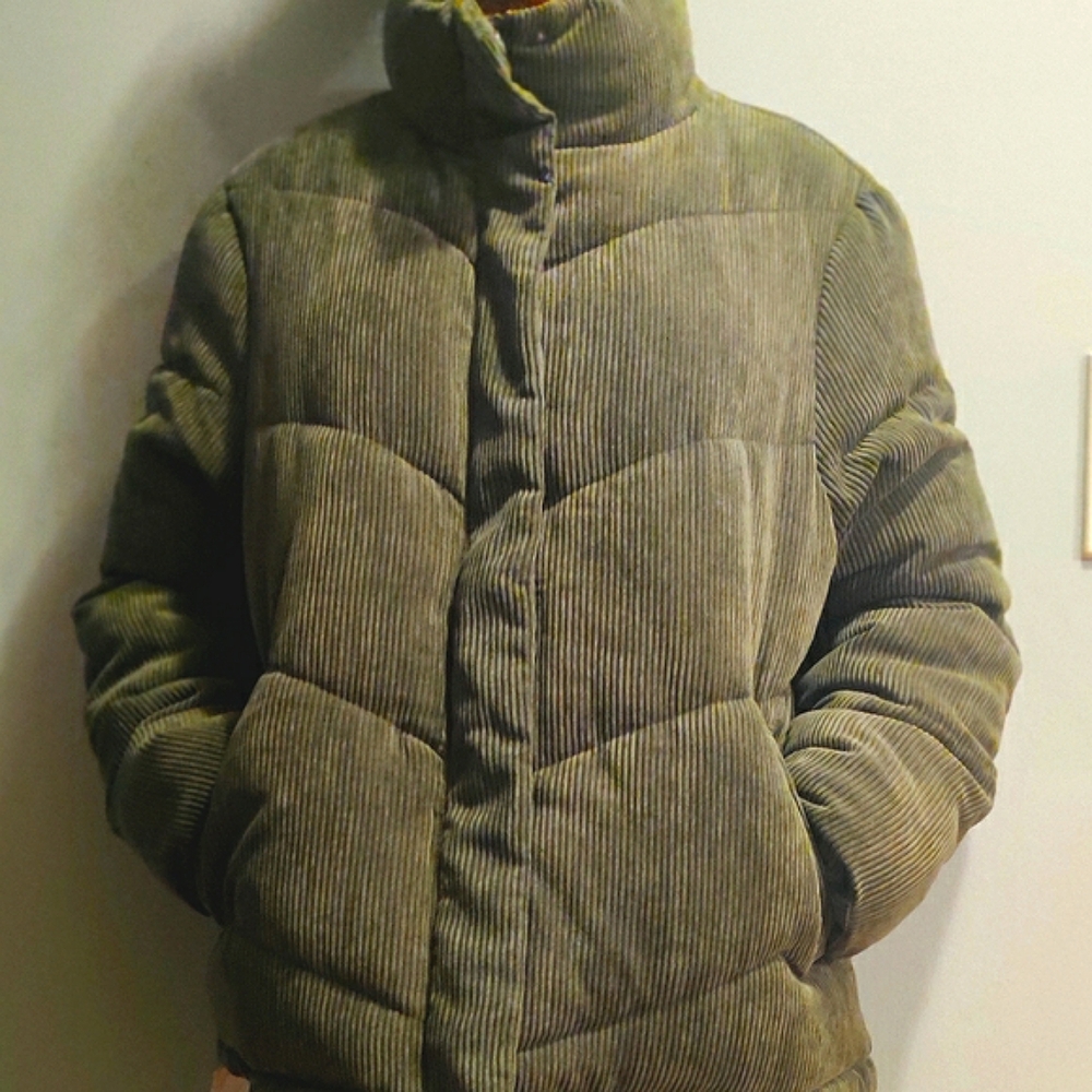 Green Soft Corduroy Coat